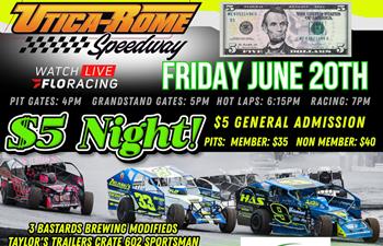 $5 General admission Friday June 20th!
