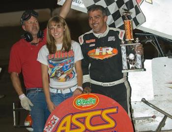 Johnny Herrera reached victory lane on both nights at Aztec Speedway