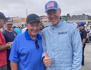 Ken meeting Justin Gurney at WeatherTech Raceway Laguna Seca on Saturday, August 16.