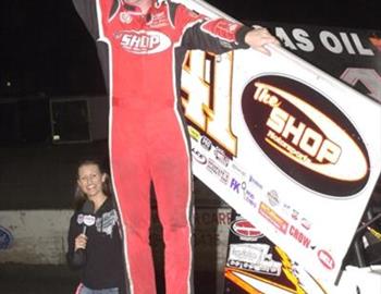 Jason Johnson celebrates his Devils Bowl Spring Nationals triumph