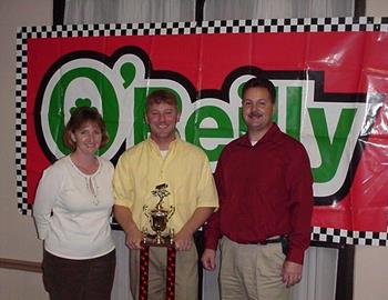 ASCS Coastal Region champion Michael Dupuy with car owners Kountz Racing