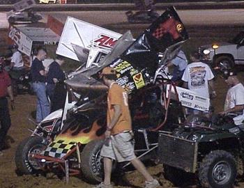 Rod Craddock & Zach Chappell landed in the infield as the checkered flew