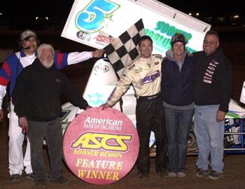 Gary Taylor and company in victory lane at Lawton Speedway