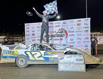 Ashton Winger wired the Lucas Oil Late Model Dirt Series (LOLMDS) field on Tuesday night, Feb. 7 at East Bay Raceway Park (Gibsonton, Fla.) to score the $5,000 victory.