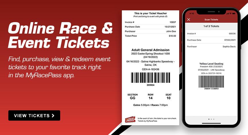 Looking for Event Tickets to your Race Track?