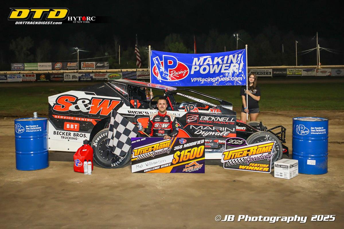 WILLIAMSON WINS WEDNESDAY'S VP RACING FUELS 358 MODIFIED CHALLENGE AT UTICA-ROME