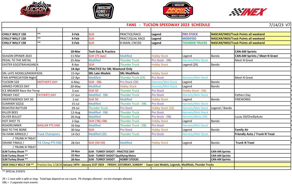 2023 Fan and Race Team Schedules released!