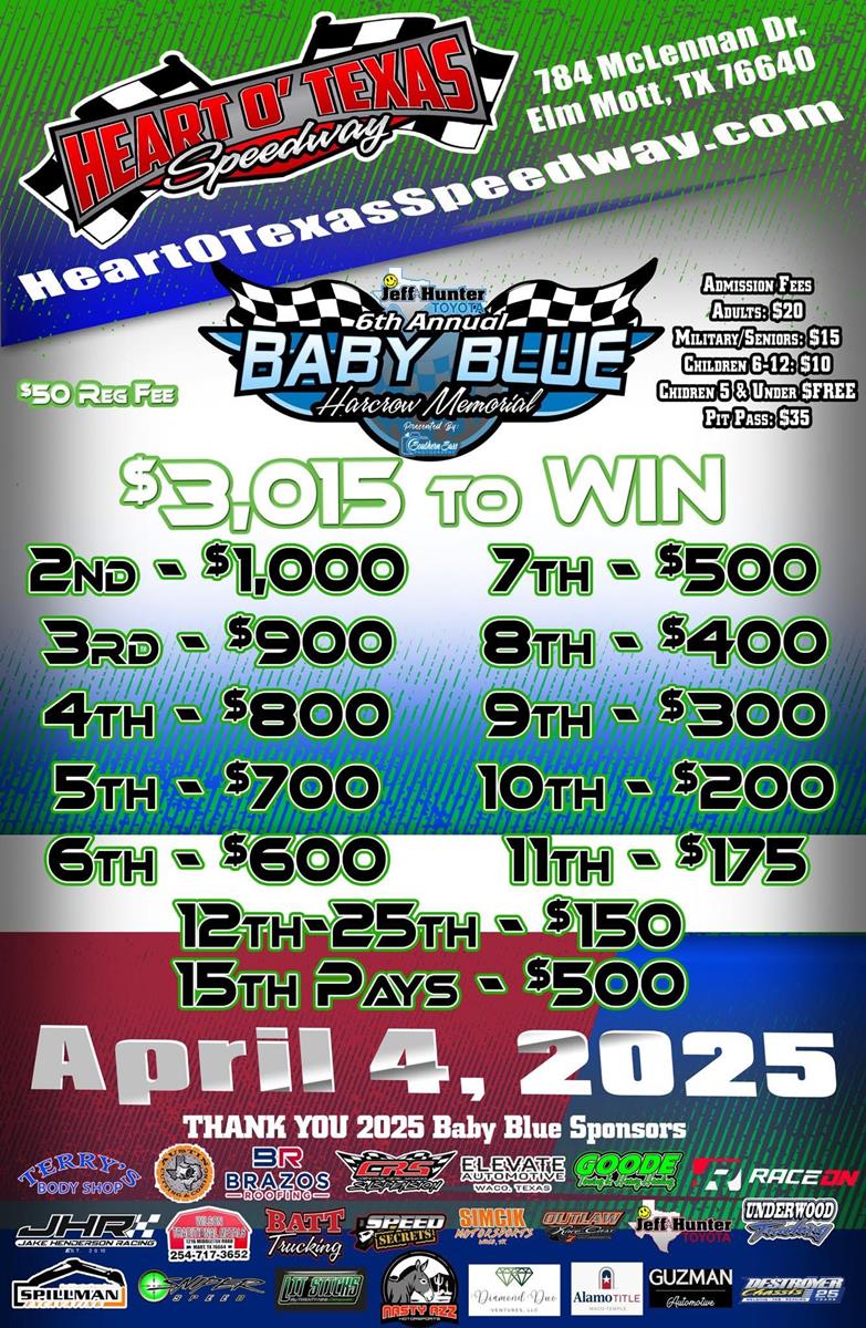 Baby Blue Harcrow Memorial and TOMS Modifieds 4/4/25