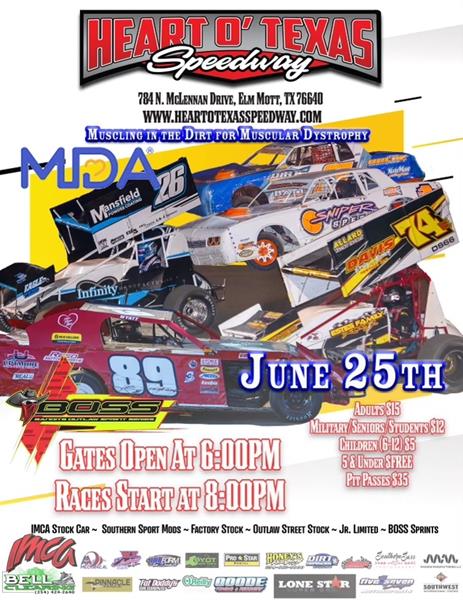 Bandit Outlaw Sprint Cars Invade the Heart O' Texas Speedway for MDA Musclin in the Dirt Night at the Speedway