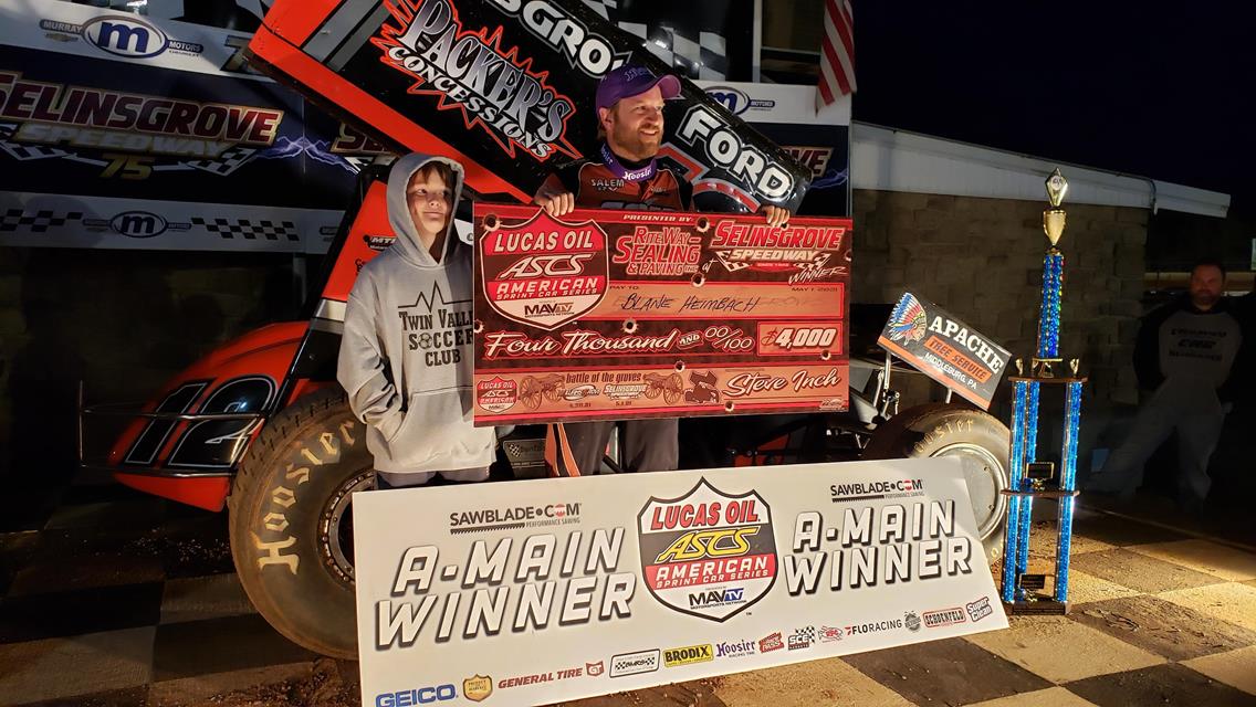 Blane Heimbach Returns To Lucas Oil ASCS Victory Lane At Selinsgrove Speedway