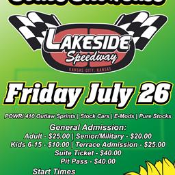 Sunflower State Showcase with 410 Sprint Cars Approaches for Lakeside Speedway