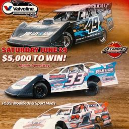 Valvoline American Late Model Iron-Man Series Fueled by VP Racing Fuels Returns to Action at Atomic Speedway on Saturday, June 29