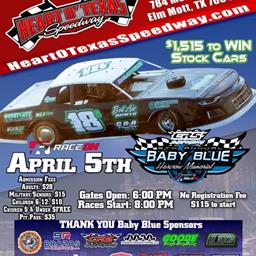 CRS Suspension 5th Annual Baby Blue Harcrow Memorial presented by RACE ON 4/5/2024