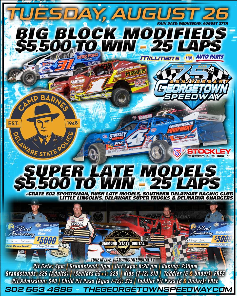 Severe Weather Forecast Forces Rescheduling of Camp Barnes Benefit Stock Car Race at Georgetown Speedway