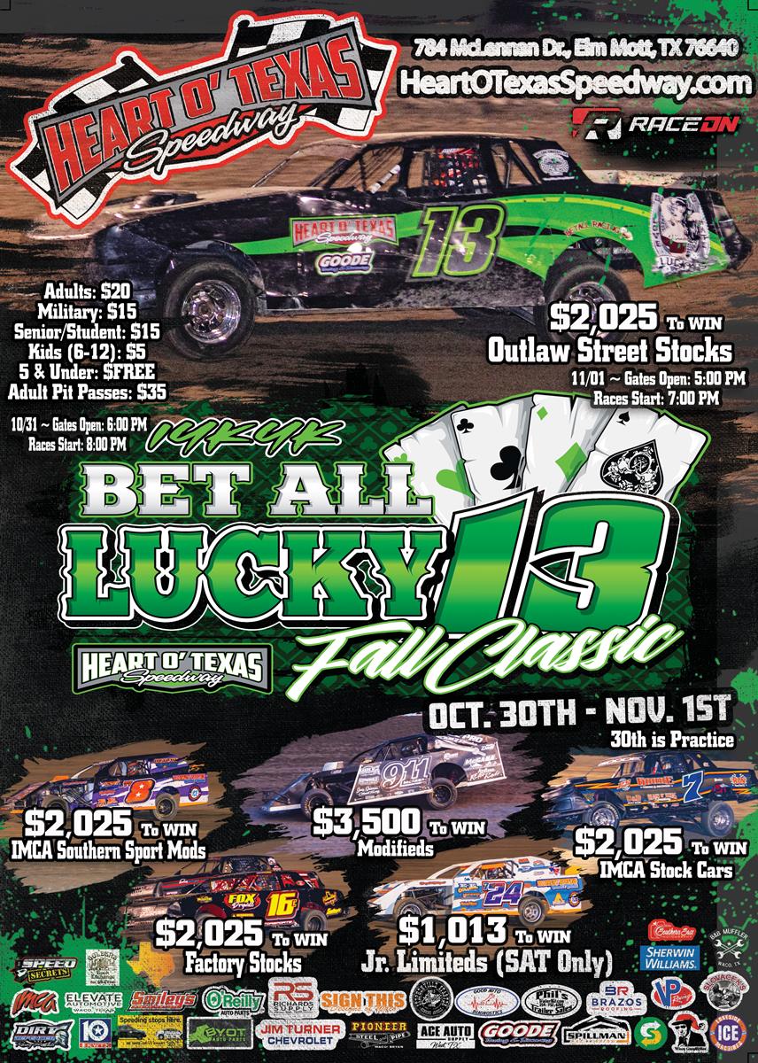 Bet All Lucky 13 Fall Classic Rescheduled for Oct 30-Nov 1