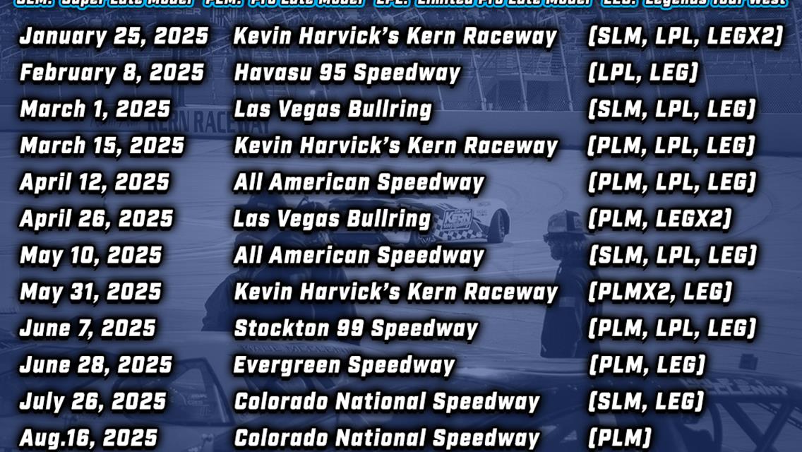 2025 CARS TOUR WEST SCHEDULE FINALIZED