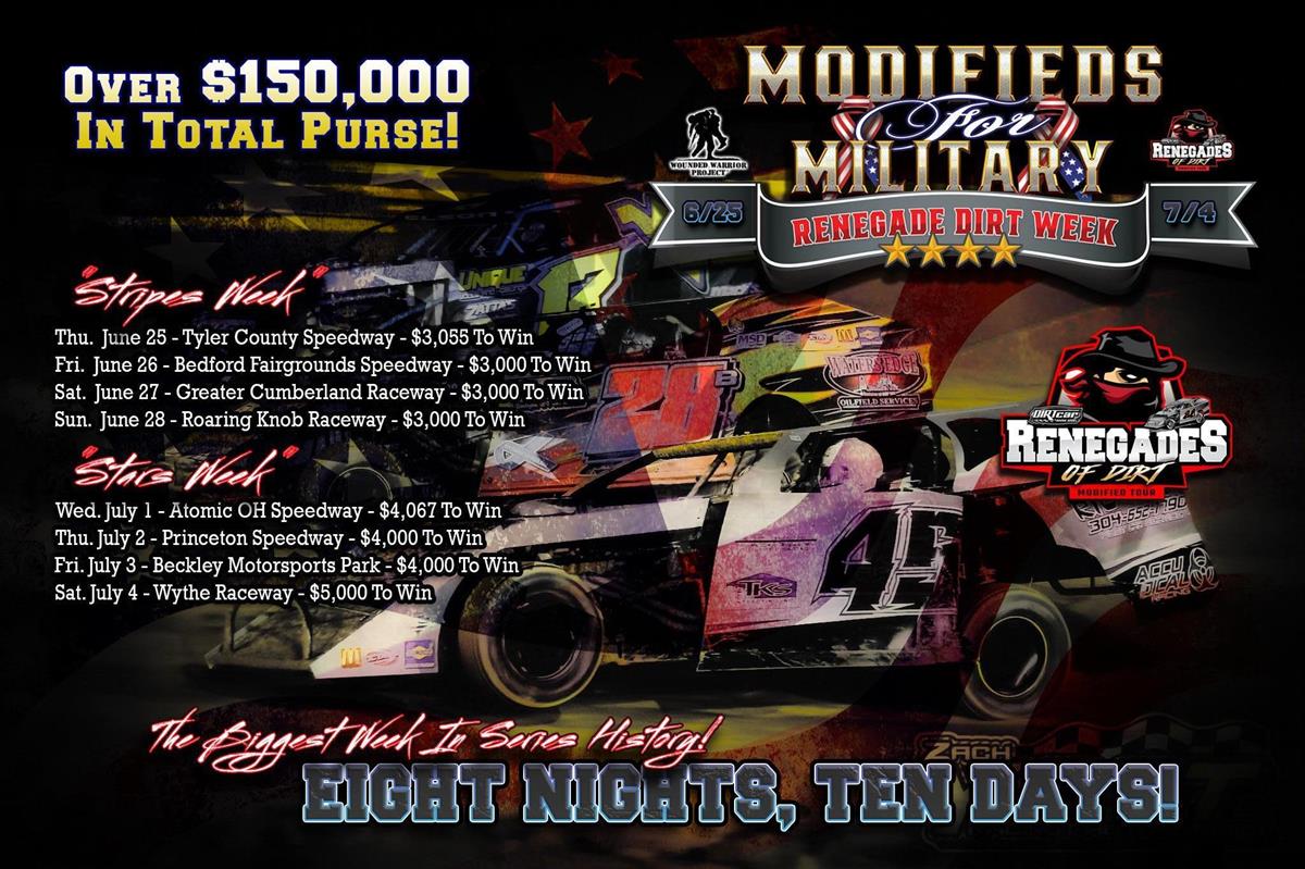 Renegades Of Dirt Forced To &#39;Modify&#39; Schedule, Creates History Making “Mods For Military” Renegade Dirt Week!