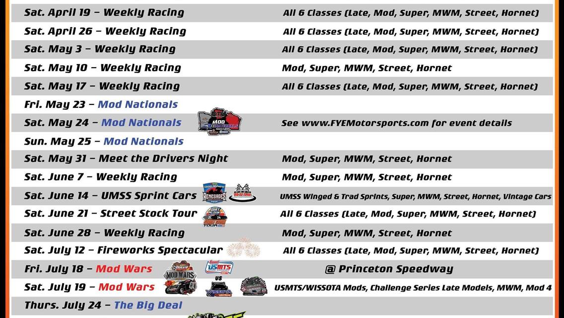 2025 Schedule
