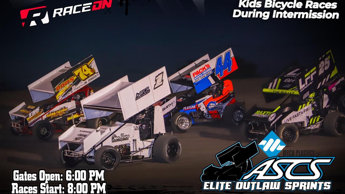 ASCS Elite Outlaw Sprint Cars and Kids Bicycle Races during intermission