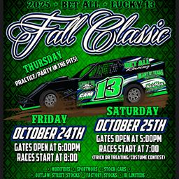 Bet All Racing Lucky 13 Fall Classic October 23-25, 2025