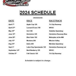 2024 NWSLMS (NW Super Late Model Series) Schedule and Updated Rules