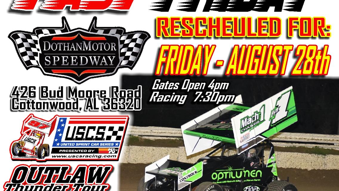 Next Stop for USCS Sprints is Rescheduled Dothan Motor Speedway on FRIDAY 8/28